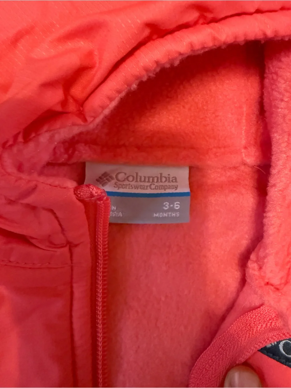 Columbia Kids' Coral Pink Hooded Jacket with Floral Trim